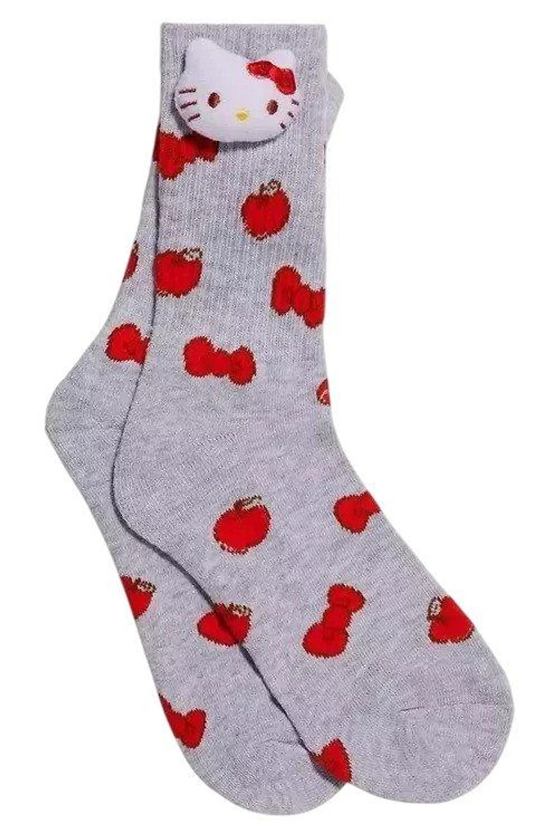 Sanrio Hello Kitty Plush Head Crew Socks