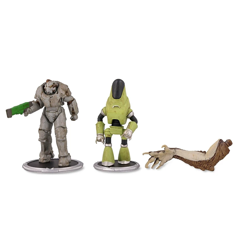 Fallout X01 and Protectron (Build-A-Figure -Deathclaw) 3-in Action Figure Set