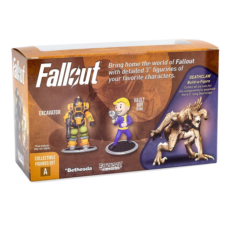 Fallout X01 and Protectron (Build-A-Figure -Deathclaw) 3-in Action Figure Set