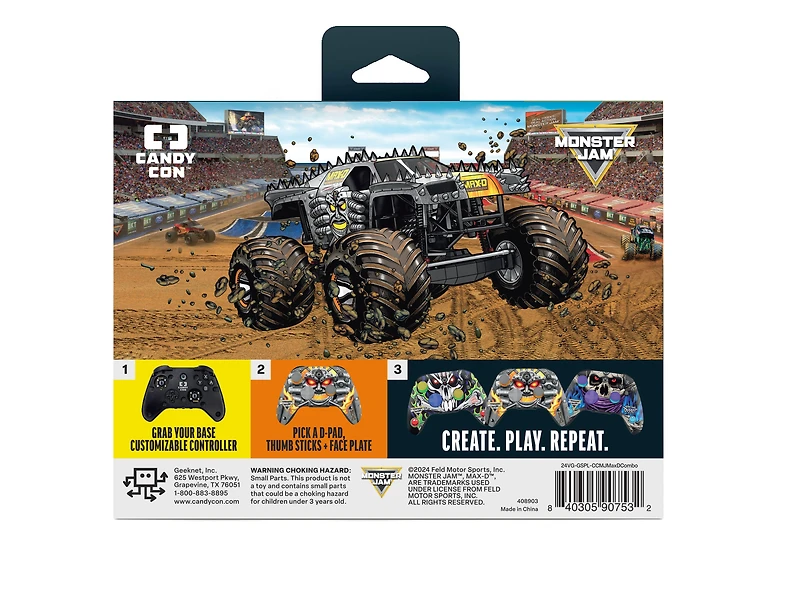 CANDY CON Monster Jam Combo Pack Licensed Controller Kit GameStop Exclusive Max-D