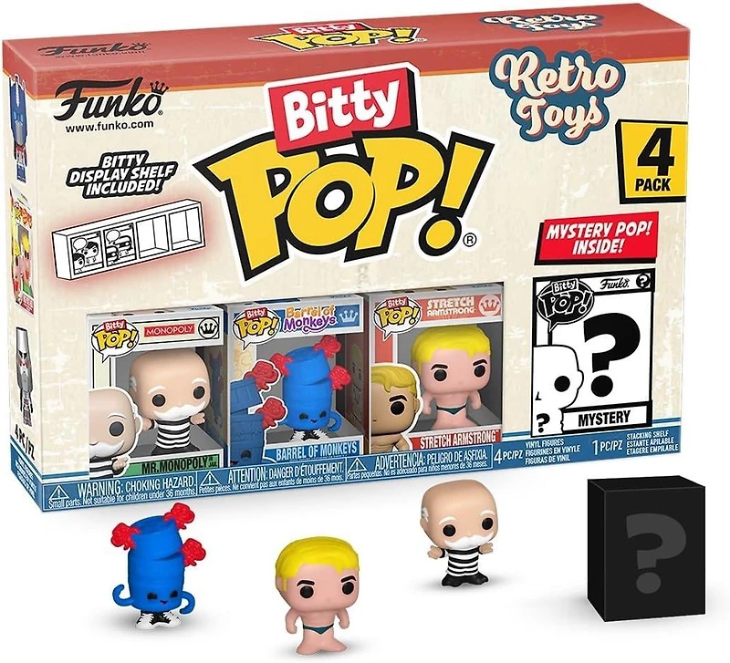 Funko Bitty POP! Retro Toys: Mr. Monopoly 0.9-in Vinyl Figure Set 4-Pack