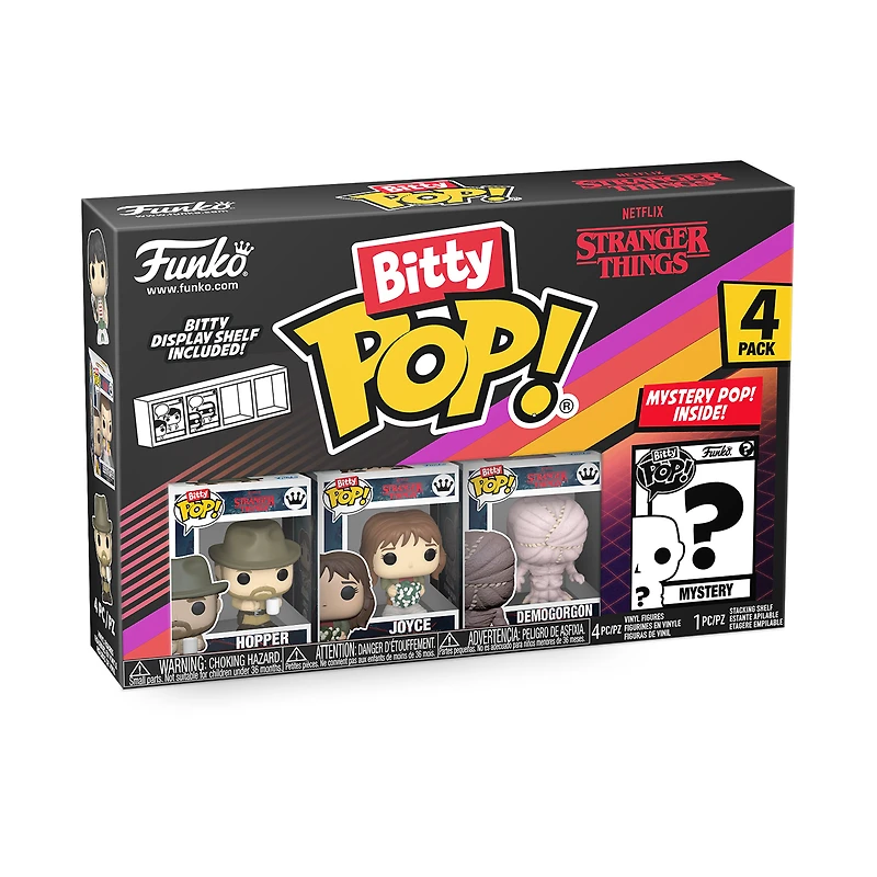 Funko Bitty POP! Stranger Things Vinyl Figure Set 4-Pack (Hopper, Joyce, Demogorgon (Closed Face