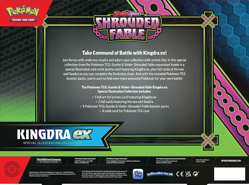 Pokemon Trading Card Game: Scarlet and Violet Shrouded Fable Kingdra ex or Greninja ex Special Illustration Collection (Styles May Vary