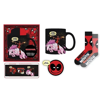 CultureFly Deadpool Fan Bundle with Mug, Socks, and Sticker