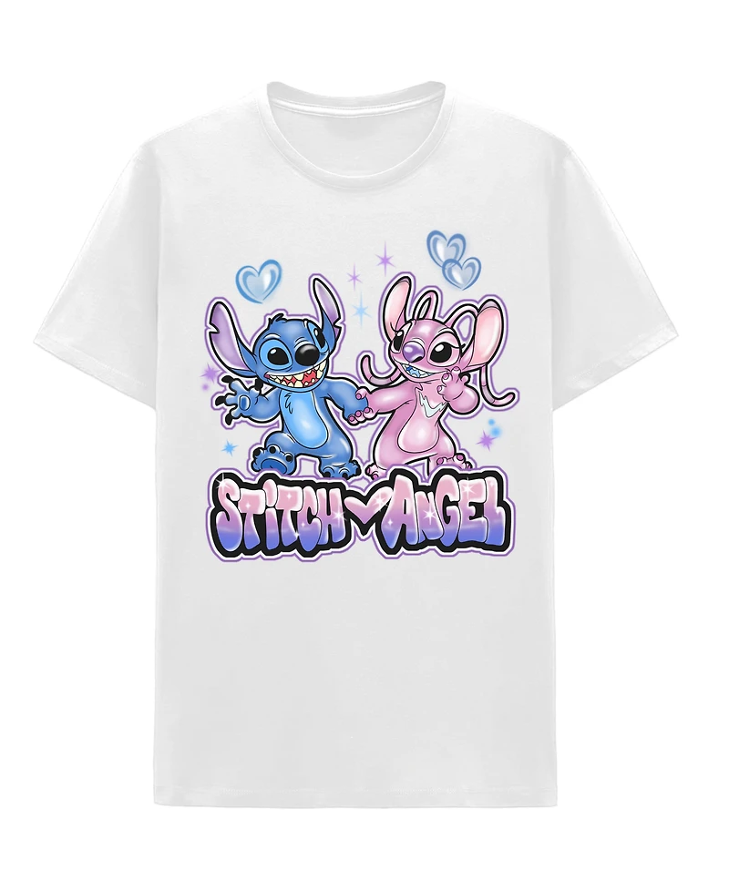Disney Stitch and Angel Airbrush Graphic T-Shirt
