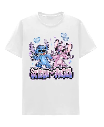 Disney Stitch and Angel Airbrush Graphic T-Shirt