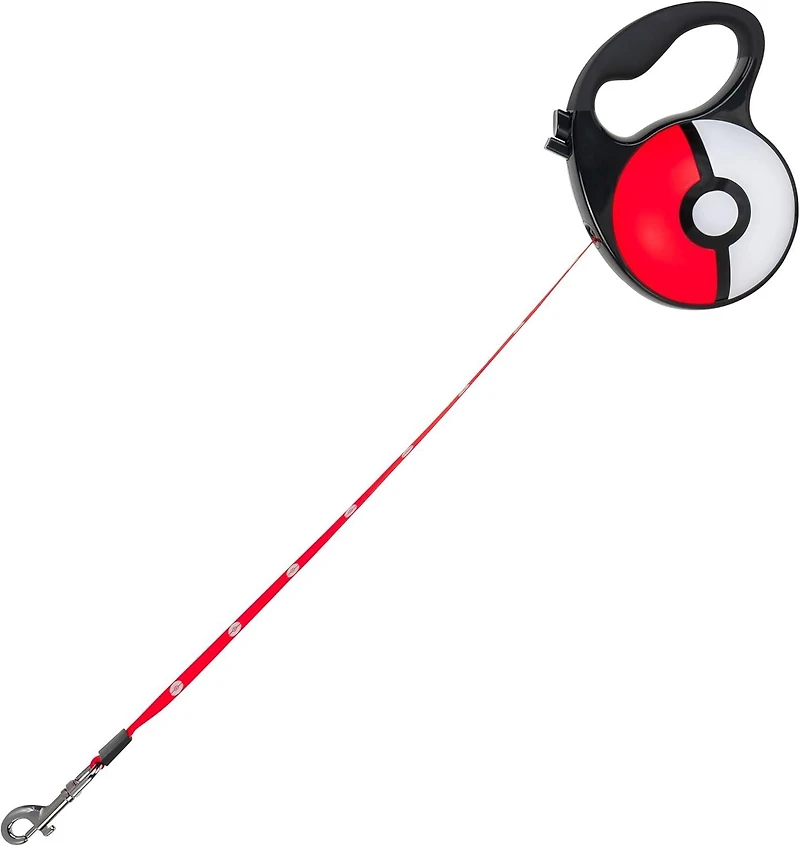 Jazwares Pokemon Poke Ball Retractable 16-Ft Dog Leash
