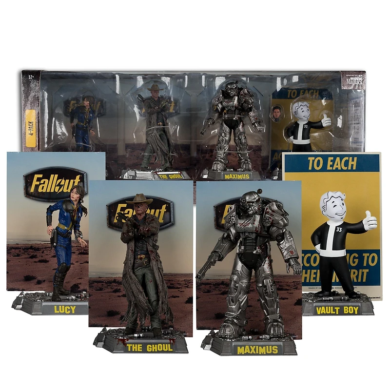 McFarlane Toys Movie Maniacs Fallout Lucy Maximus the Ghoul and Vault Boy 4-piece Figure