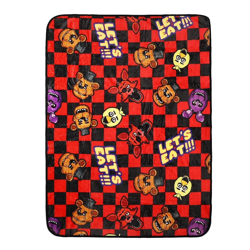 Five Nights at Freddy's Cast Checkered Polyester Blanket