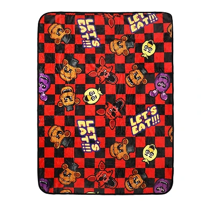 Five Nights at Freddy's Cast Checkered Polyester Blanket