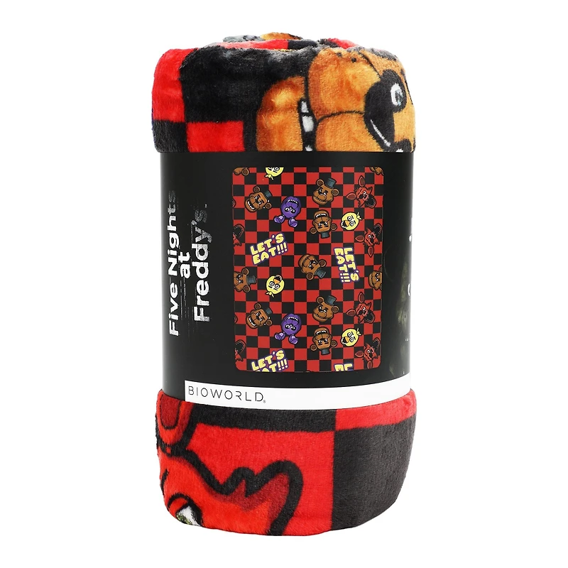 Five Nights at Freddy's Cast Checkered Polyester Blanket