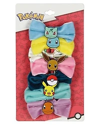Pokemon Velvet Bow Hair Clips 7-Pack