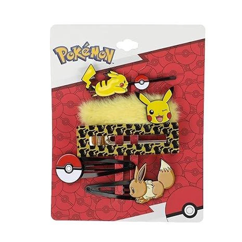 Pokemon Pikachu Eevee Hair Clip Set 5-Pack