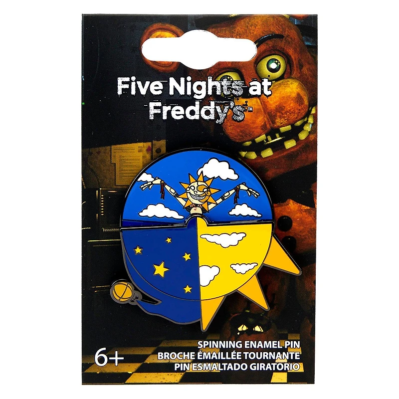 Loungefly Five Nights at Freddy's Sun and Moon Spinning Enamel Pin