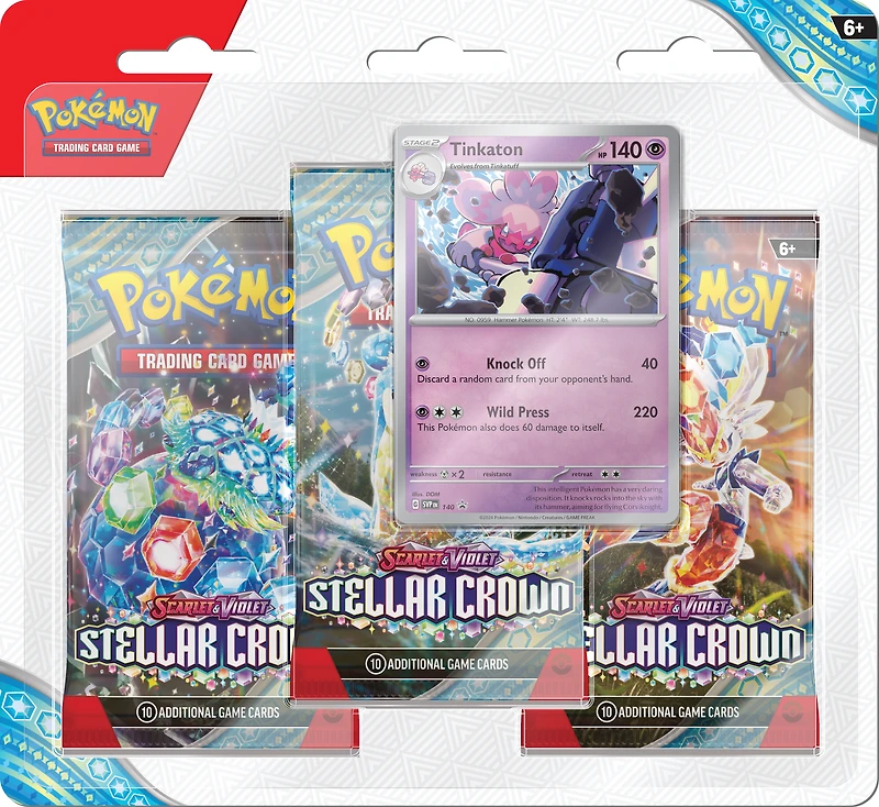 Pokemon Trading Card Game: Scarlet and Violet Stellar Crown Three Booster Blister