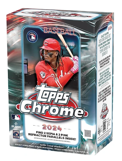 Topps 2024 Chrome MLB Baseball Trading Cards Value Box (7 Packs)