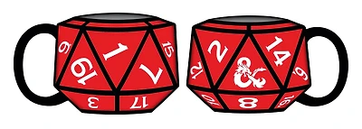 Dungeons and Dragons D20 Die 20 oz Ceramic 3D Sculpted Mug