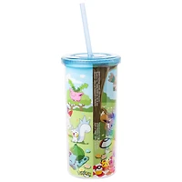 Pokemon Blossom Picnic 20oz Plastic Tall Cold Cup with Lid and Straw