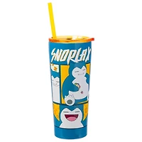 Pokemon Snorlax Pose Panels Double Walled Stainless Steel 22oz Tumbler with Straw