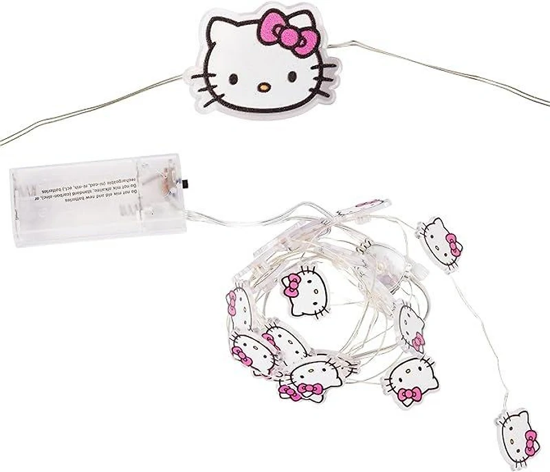 Sanrio Hello Kitty Pink Face Logo Bow 20ct Copper String Lights