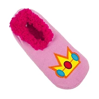 Super Mario Princess Peach Crown Slipper Socks with Grippers