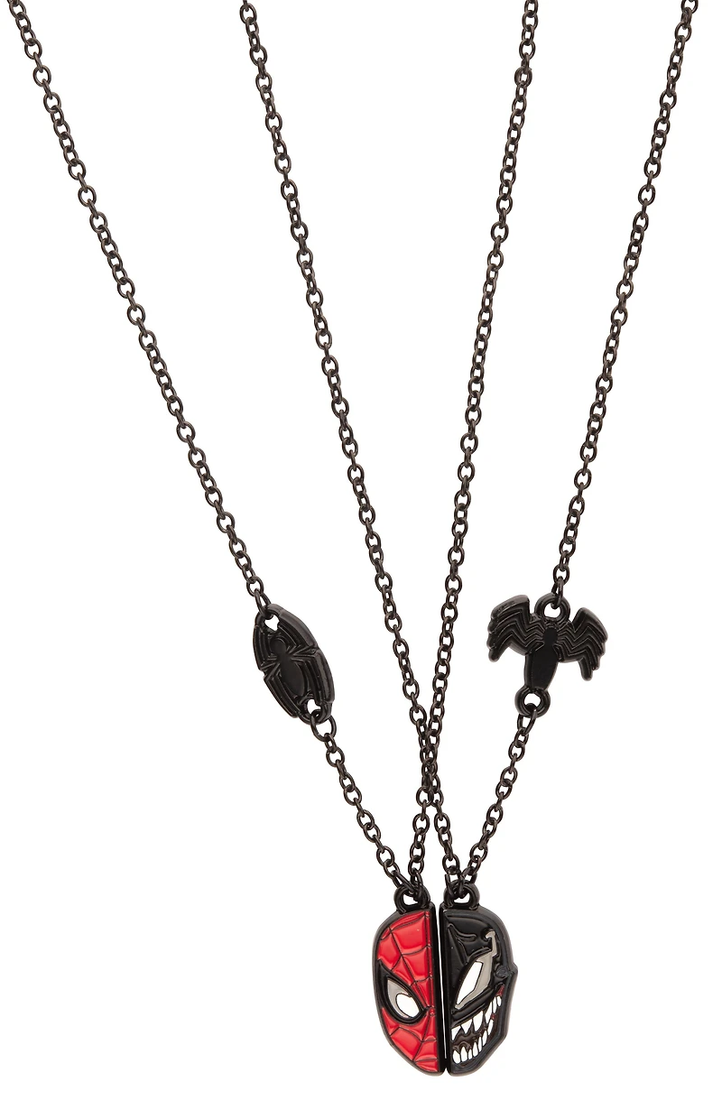 Marvel Spiderman and Venom Best Friend Necklace Set GameStop Exclusive