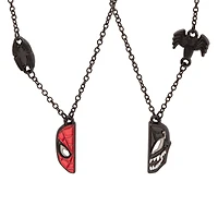 Marvel Spiderman and Venom Best Friend Necklace Set GameStop Exclusive