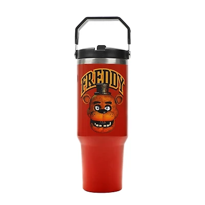 Five Nights at Freddy's Red 40 oz Stainless Steel Tumbler with Bucket Handle