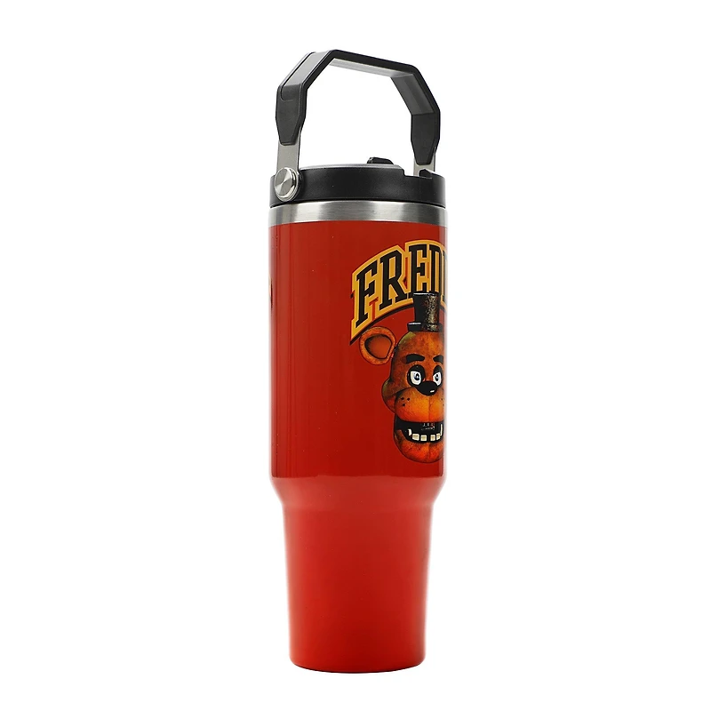 Five Nights at Freddy's Red 40 oz Stainless Steel Tumbler with Bucket Handle