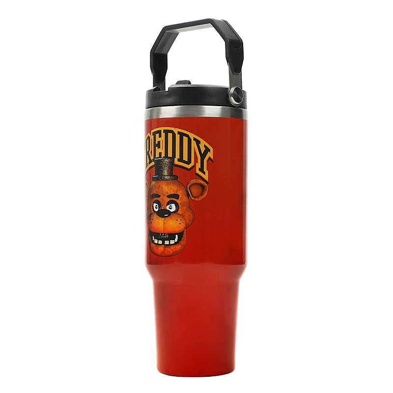 Five Nights at Freddy's Red 40 oz Stainless Steel Tumbler with Bucket Handle