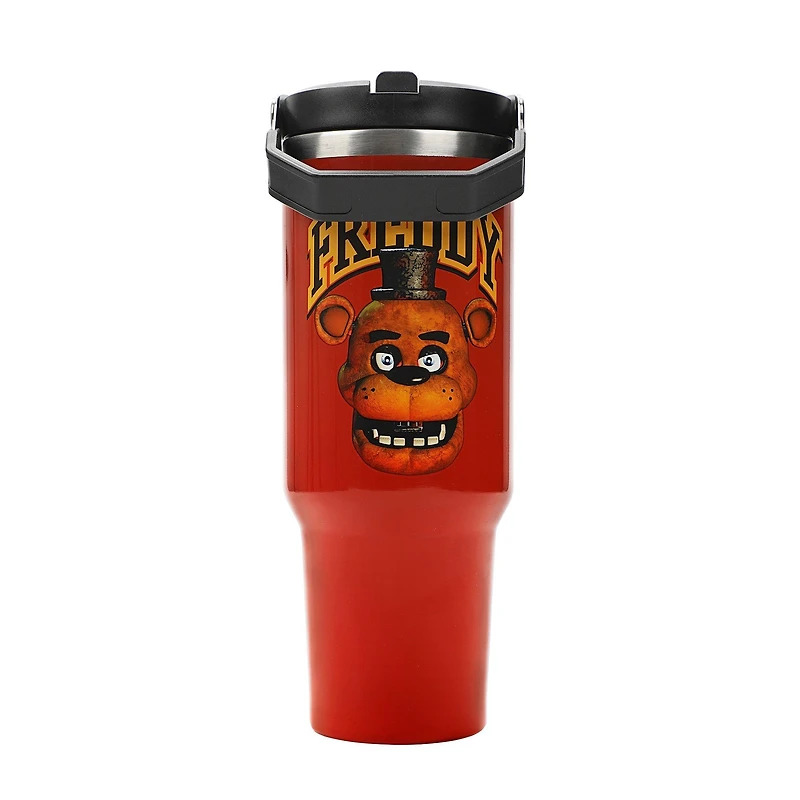 Five Nights at Freddy's Red 40 oz Stainless Steel Tumbler with Bucket Handle