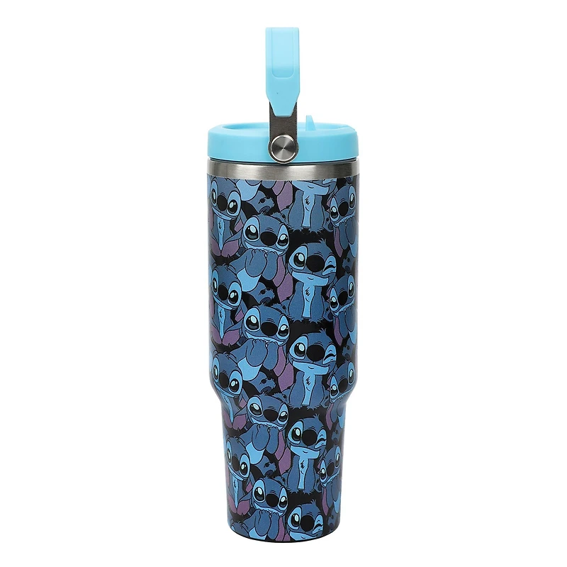 Lilo and Stitch All-Over Stitch Print 40oz Stainless Steel Tumbler with Bucket Handle