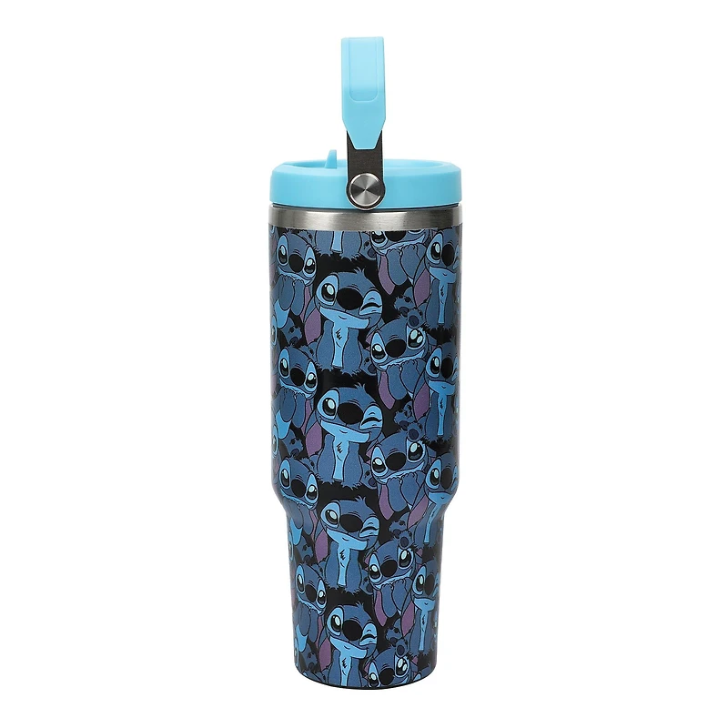 Lilo and Stitch All-Over Stitch Print 40oz Stainless Steel Tumbler with Bucket Handle