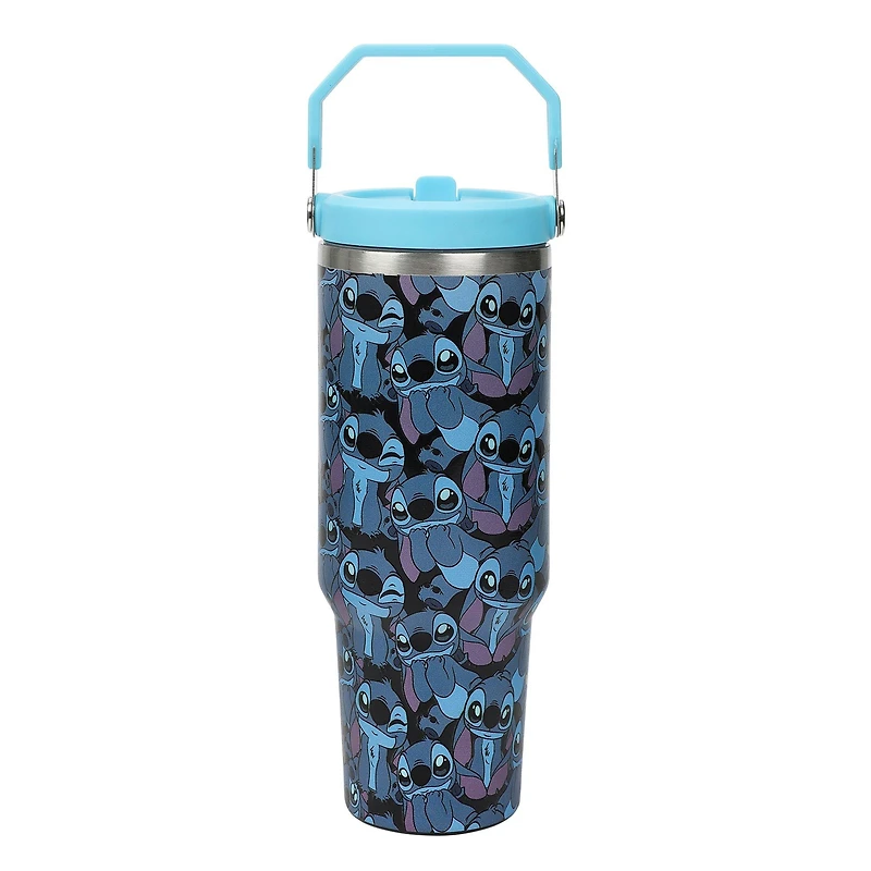 Lilo and Stitch All-Over Stitch Print 40oz Stainless Steel Tumbler with Bucket Handle