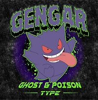 Pokemon Gengar Black Wash Unisex T-Shirt GameStop Exclusive