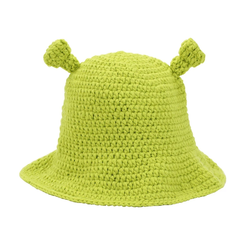 Shrek Cosplay Crochet Bucket Hat with 3D Ears