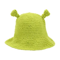 Shrek Cosplay Crochet Bucket Hat with 3D Ears