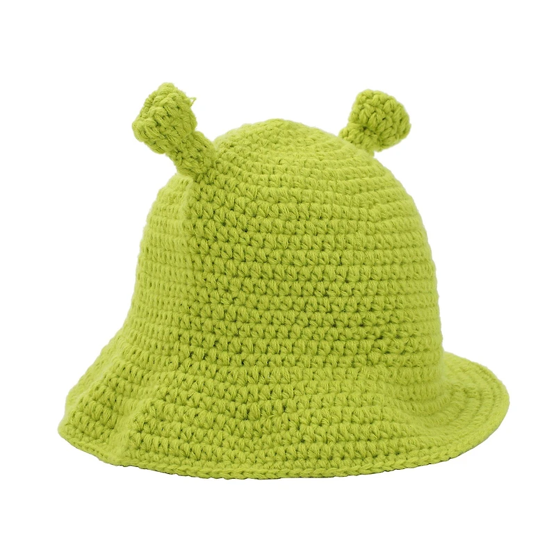 Shrek Cosplay Crochet Bucket Hat with 3D Ears