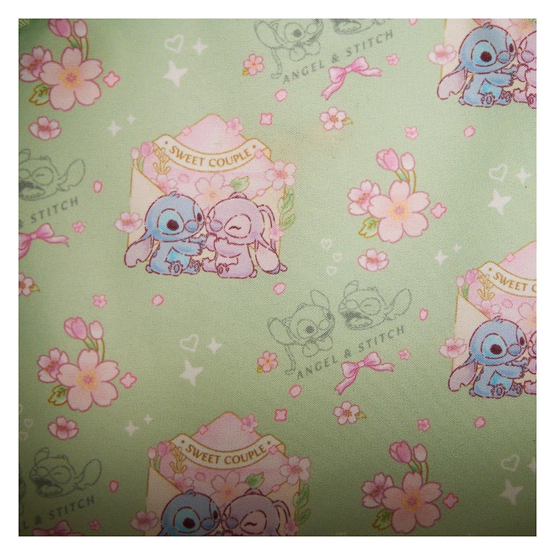 Loungefly Stitch and Angel Cherry Blossom Heart Mini Backpack