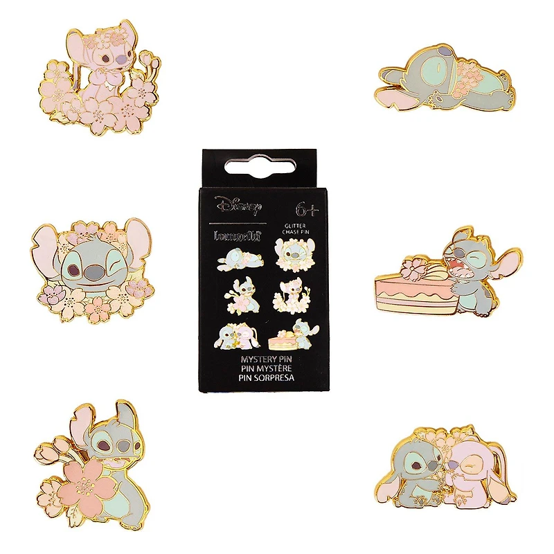 Loungefly Stitch and Angel Cherry Blossom Mystery Box Pin (Style May Vary)