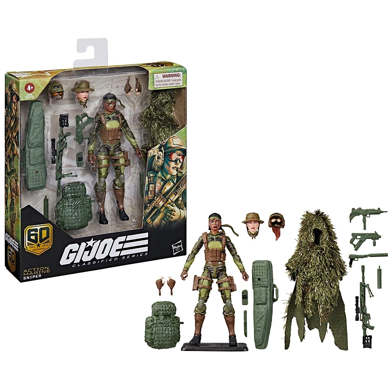 Hasbro G.I. Joe Classified Series 60th Anniversary Action Marine Sniper 6-in Action Figure