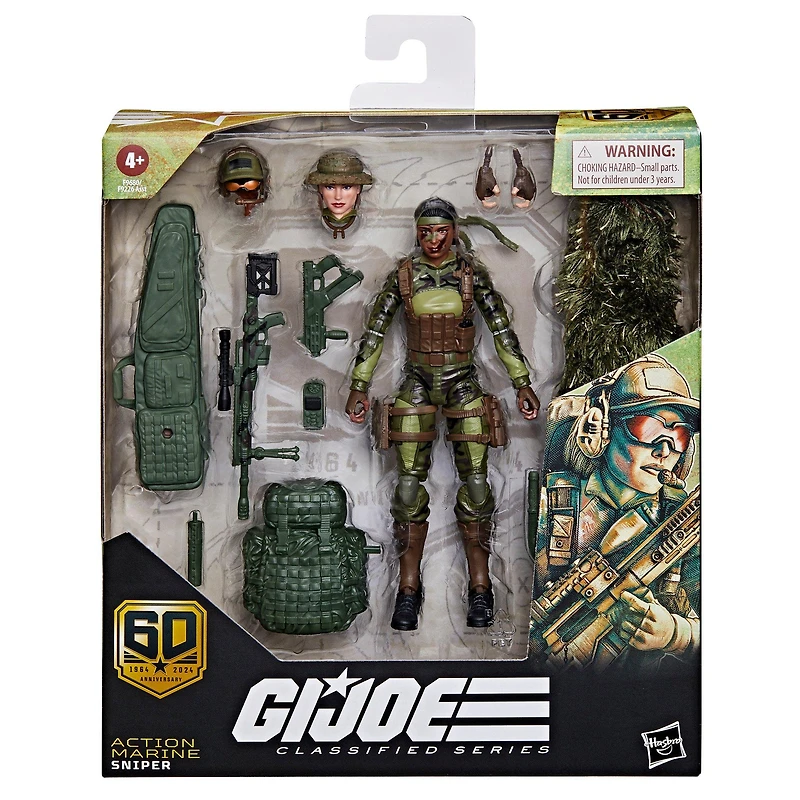 Hasbro G.I. Joe Classified Series 60th Anniversary Action Marine Sniper 6-in Action Figure