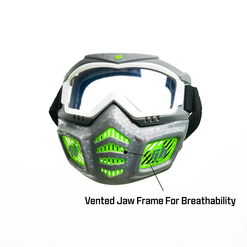 Gel Blaster Elite Glow in the Dark Tactical Face Mask with Detachable Goggles and Adjustable Headband