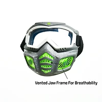 Gel Blaster Elite Glow in the Dark Tactical Face Mask with Detachable Goggles and Adjustable Headband