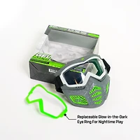 Gel Blaster Elite Glow in the Dark Tactical Face Mask with Detachable Goggles and Adjustable Headband