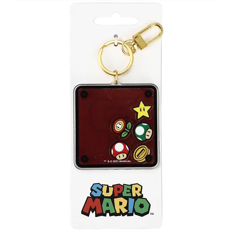 Super Mario Bros Mystery Block Acrylic Shaker Keychain