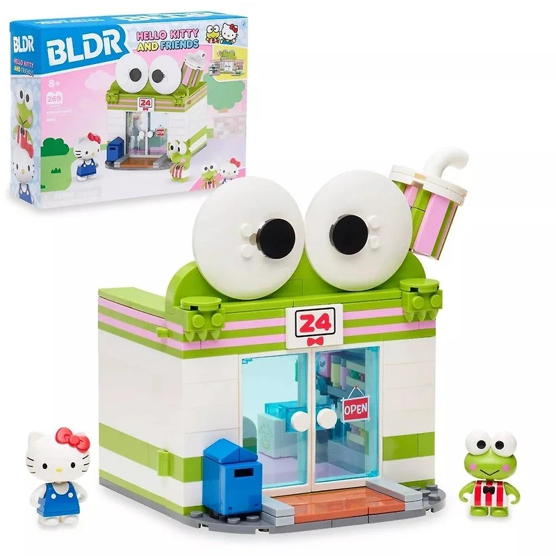BLDR Sanrio Hello Kitty and Friends Keroppi Mart Building Set with Hello Kitty and Keroppi Minifigures