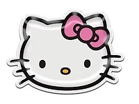 Sanrio Hello Kitty Pink Bow Face Die Cut Ceramic Plate