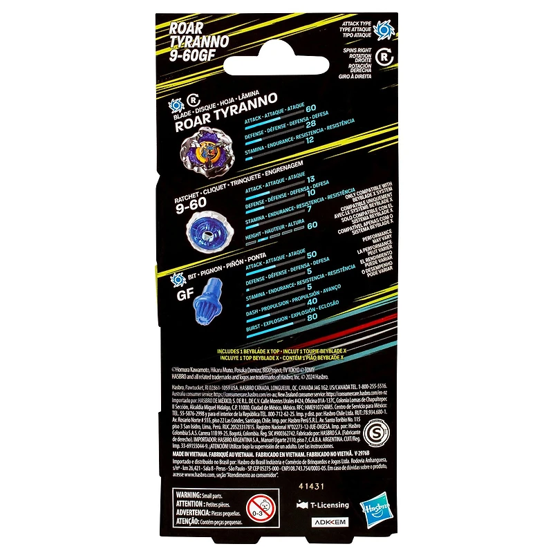 Hasbro Beyblade X Roar Tyranno 9-60GF Booster Set