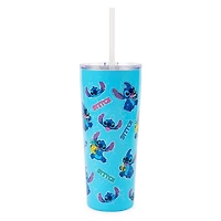 Silver Buffalo Disney Lilo & Stitch Snack Toss Double-Walled Stainless Steel 22oz Tumbler